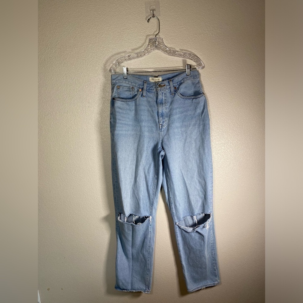 MADEWELL 29 Baggy Straight Jeans in Earlhurst Wash: Ripped Edition B30 - Picture 2 of 8